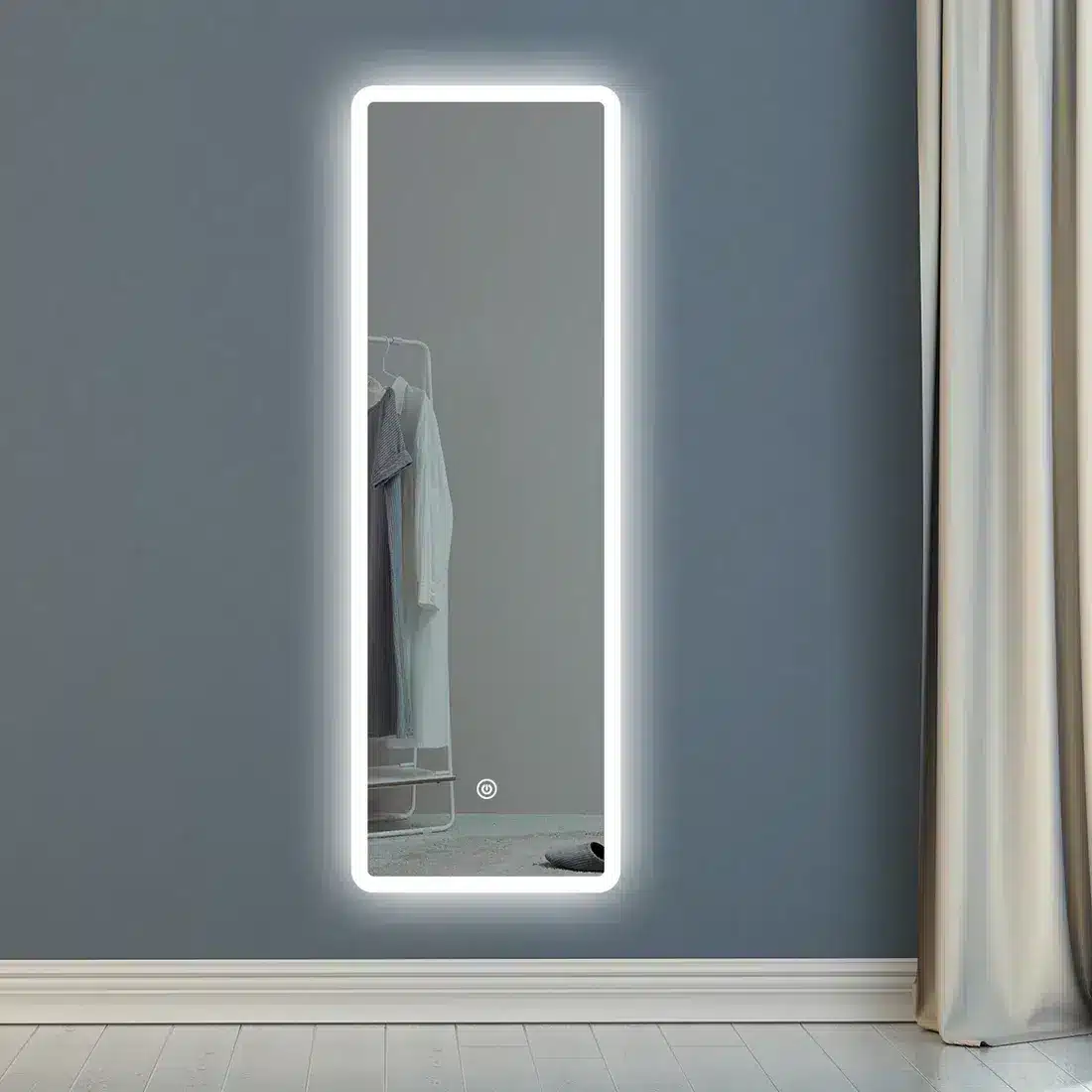 Luxury Bedroom Interior with Classic LED Mirror & Gold Accent Vanity