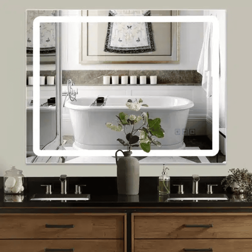 Led Lighted Bathroom Mirror Dimming Bathroom Vanity Mirror Touch Switch, Memory Function, Defogger.