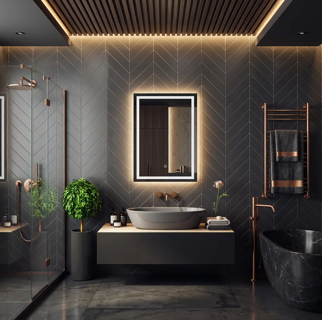 Luxury Wall-Mounted LED Mirror for Contemporary Bathroom Design