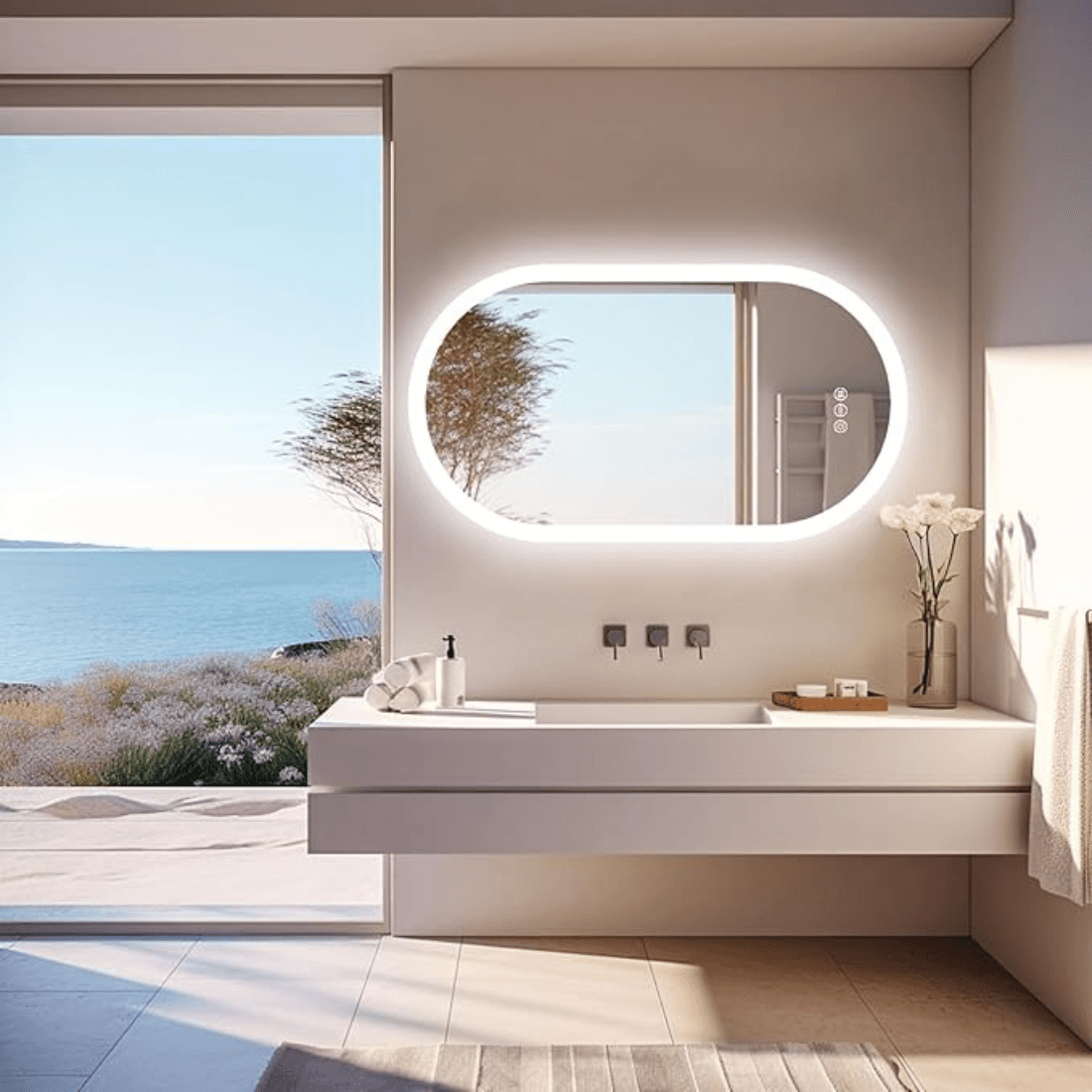 Premium Toilet Mirror with LED Light – Space-Saving Washroom Mirror with Anti-Fog Premium Toilet Mirror with LED Light – Space-Saving Washroom Mirror with Anti-Fog