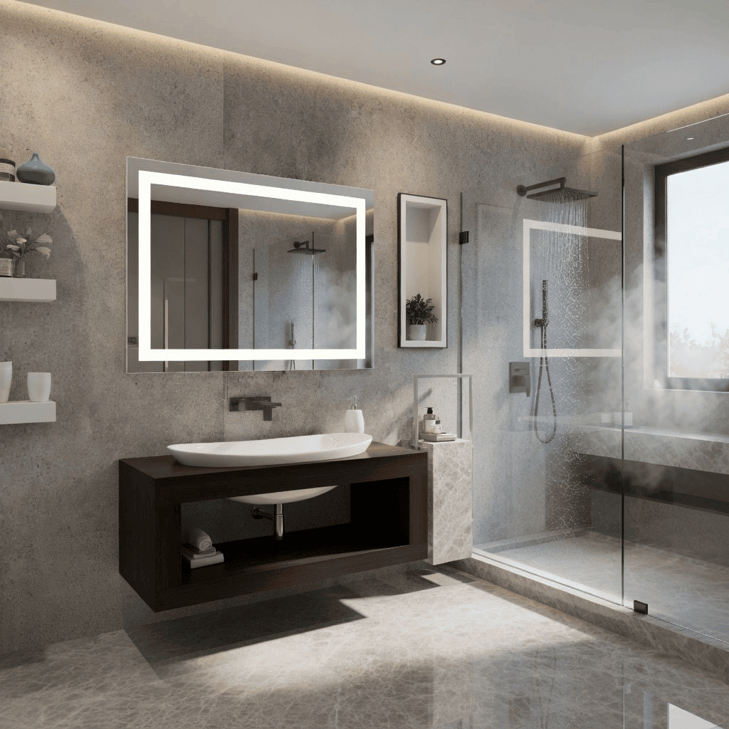 Rectangle bathroom led mirror