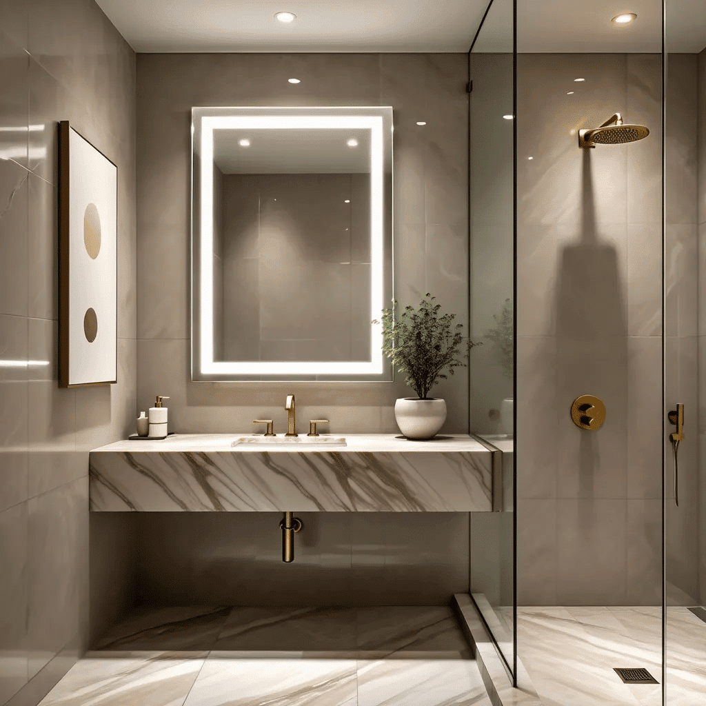 Modern LED Wall Mirror for Luxury Bathroom Design