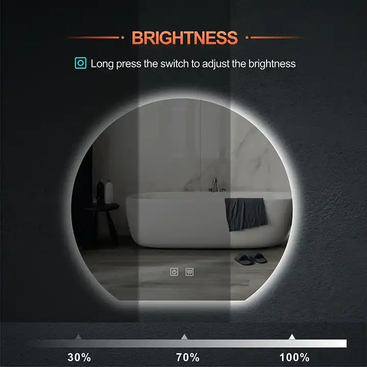 Minimalist Round LED Mirror for Luxury Interiors