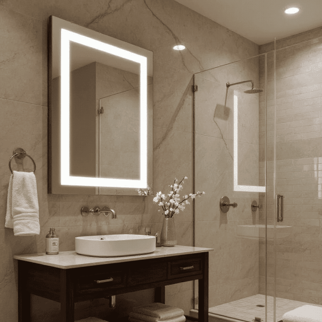 LumaGlow Vertical LED Bathroom Mirror with Anti-Fog Technology 1