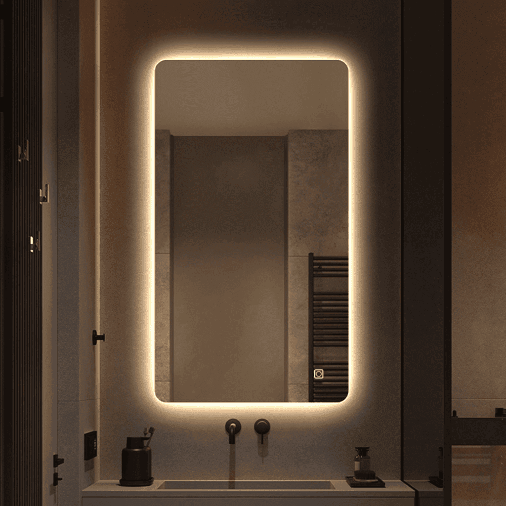 Living room lighted LED mirror