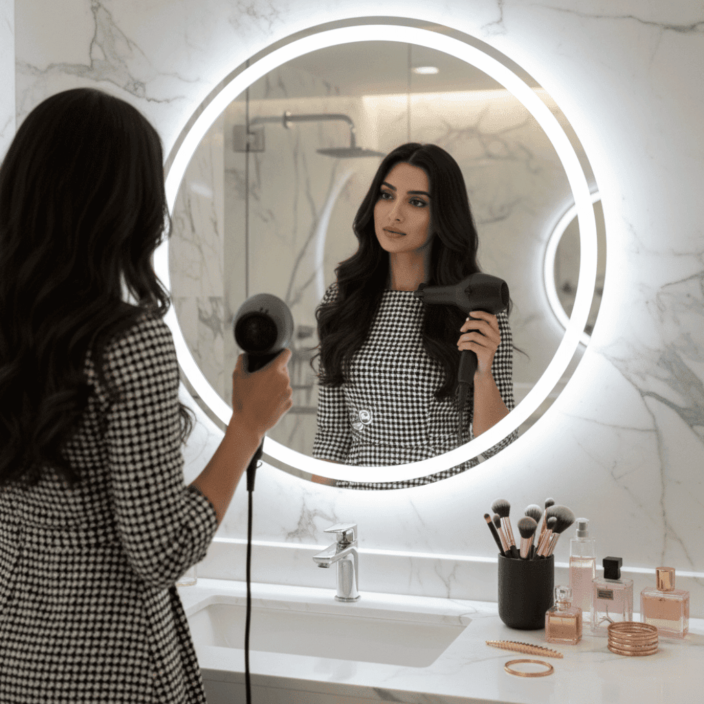 Frameless Round LED Vanity Mirror with Soft Glow 1
