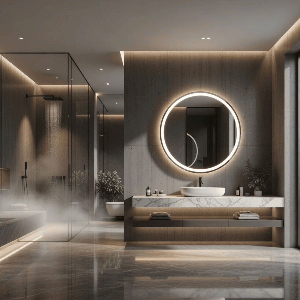Frameless Round LED Vanity Mirror with Soft Glow