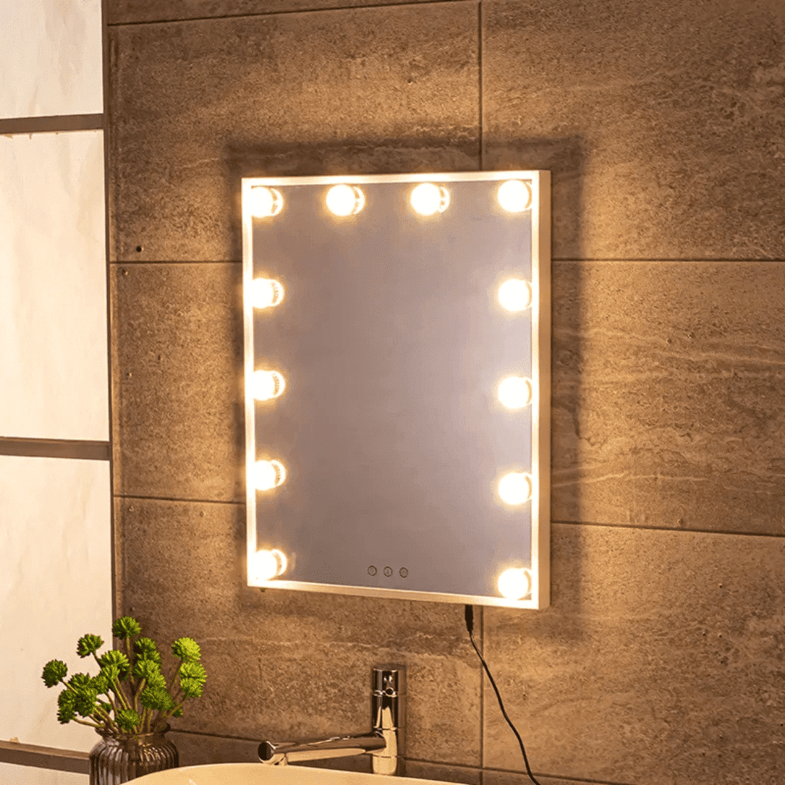 hollywood vanity mirror hub with led bulb ledmirror.in dp314D