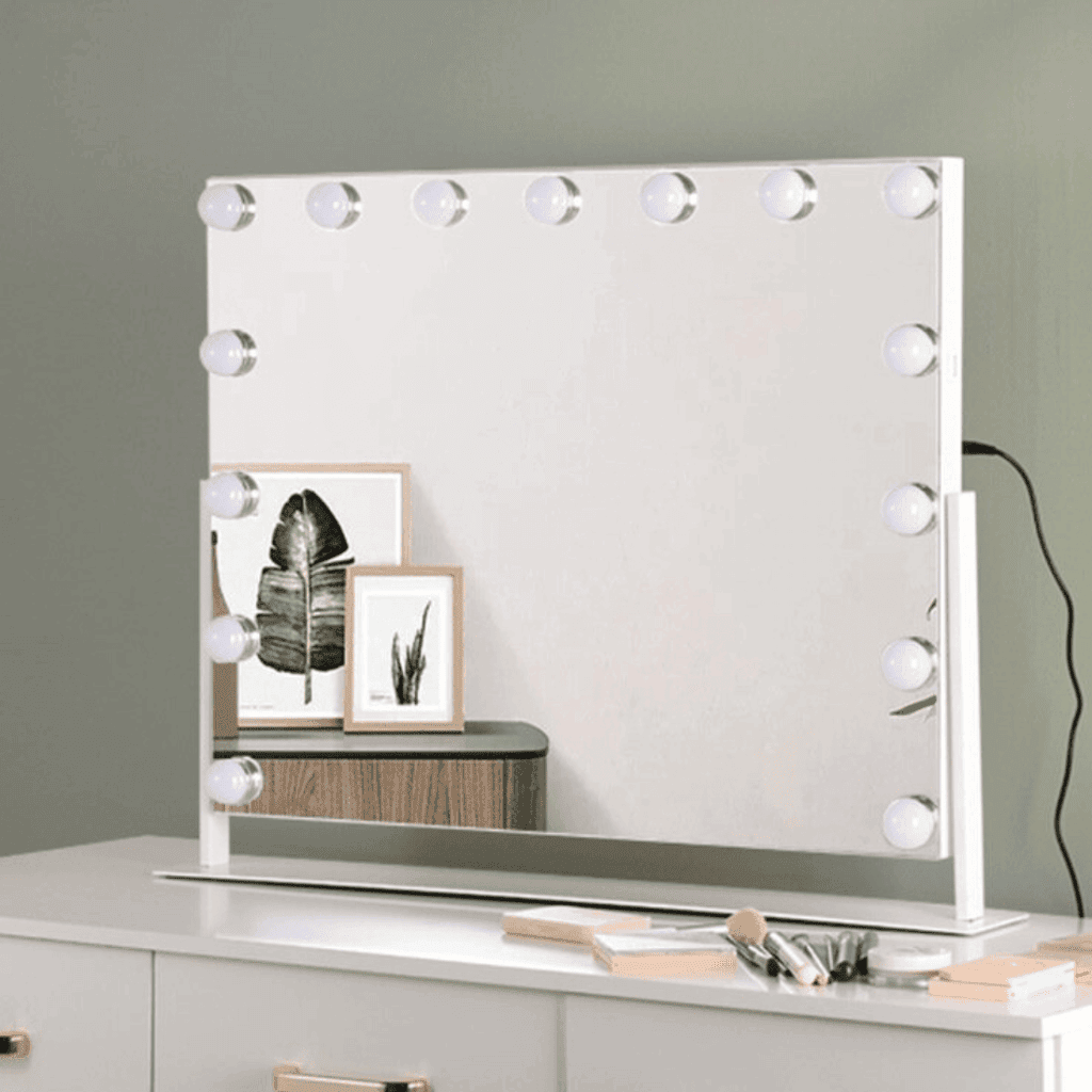 Desktop Hollywood Vanity Mirror – Multi-Colored LED Lights, Touch Sensor, Dimmable Brightness 1