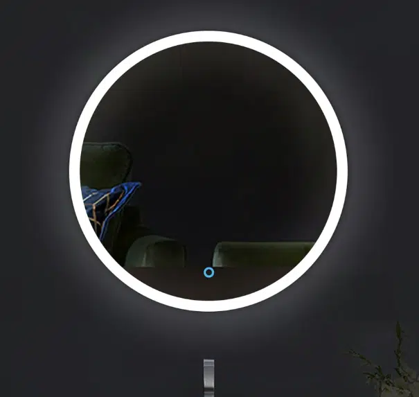 circle acrylic edge frame led mirror