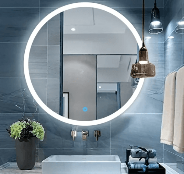circle acrylic edge frame led mirror 4