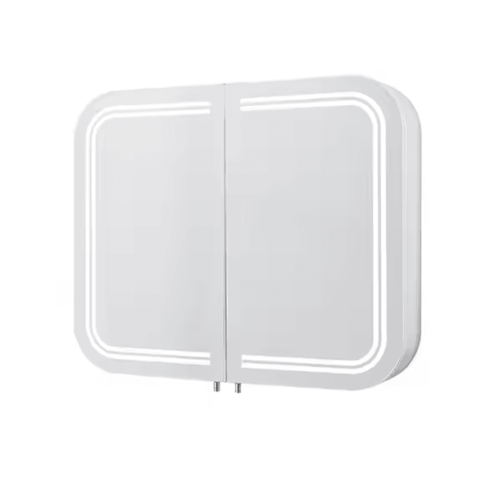 LED Mirror Cabinet – Designer Steel Wall Mounted Bathroom Cabinet with LED Mirror