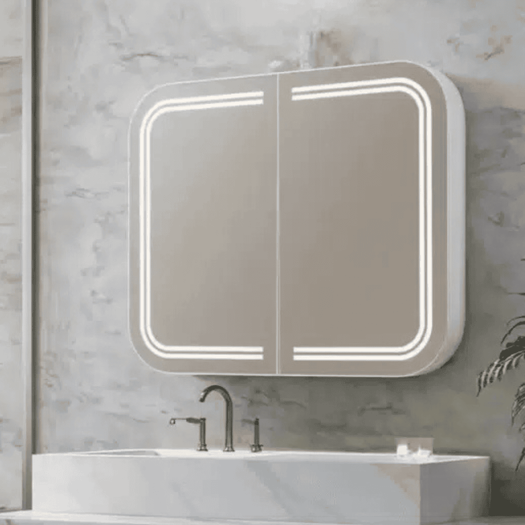LED Mirror Cabinet – Designer Steel Wall Mounted Bathroom Cabinet with LED Mirror 1