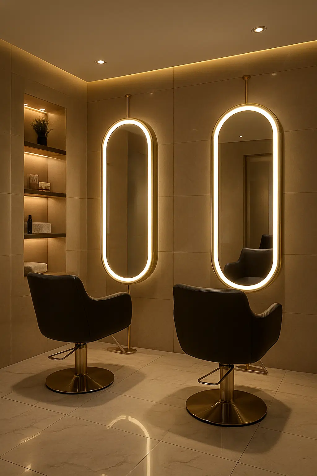 Capsule Shaped Hanging Mirror – Modern Frameless Vanity Mirror