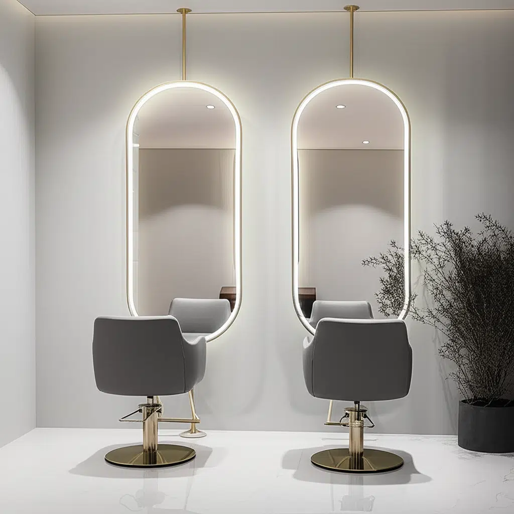 Capsule Shaped Hanging Mirror – Modern Frameless Vanity Mirror