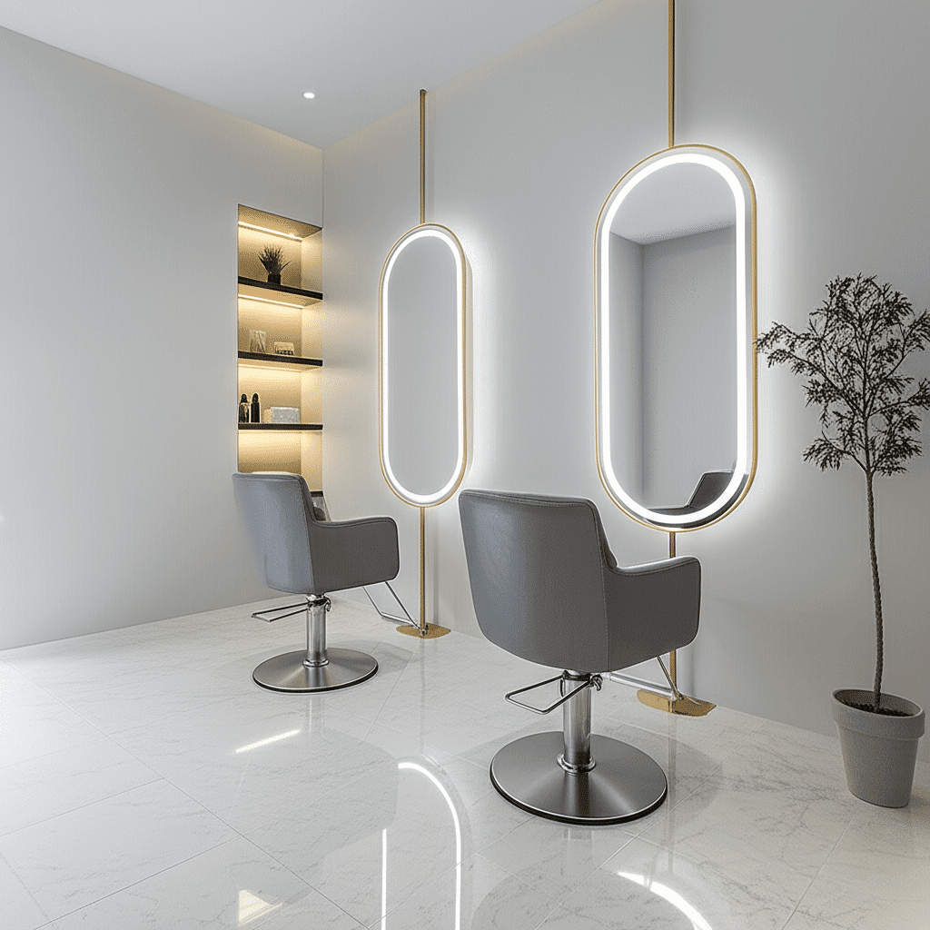 Capsule Shaped Hanging Mirror – Modern Frameless Vanity Mirror