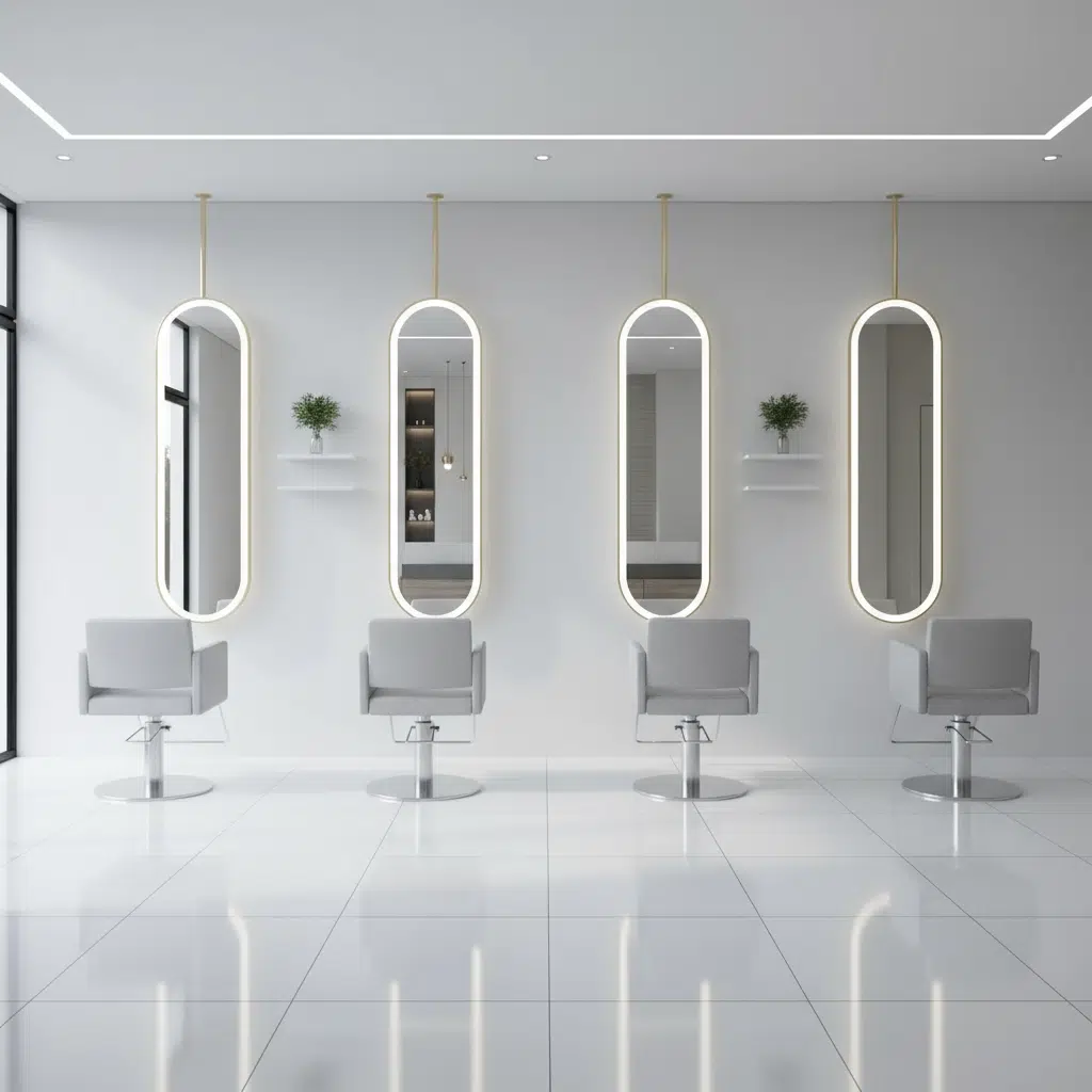 Capsule Shaped Hanging Mirror – Modern Frameless Vanity Mirror