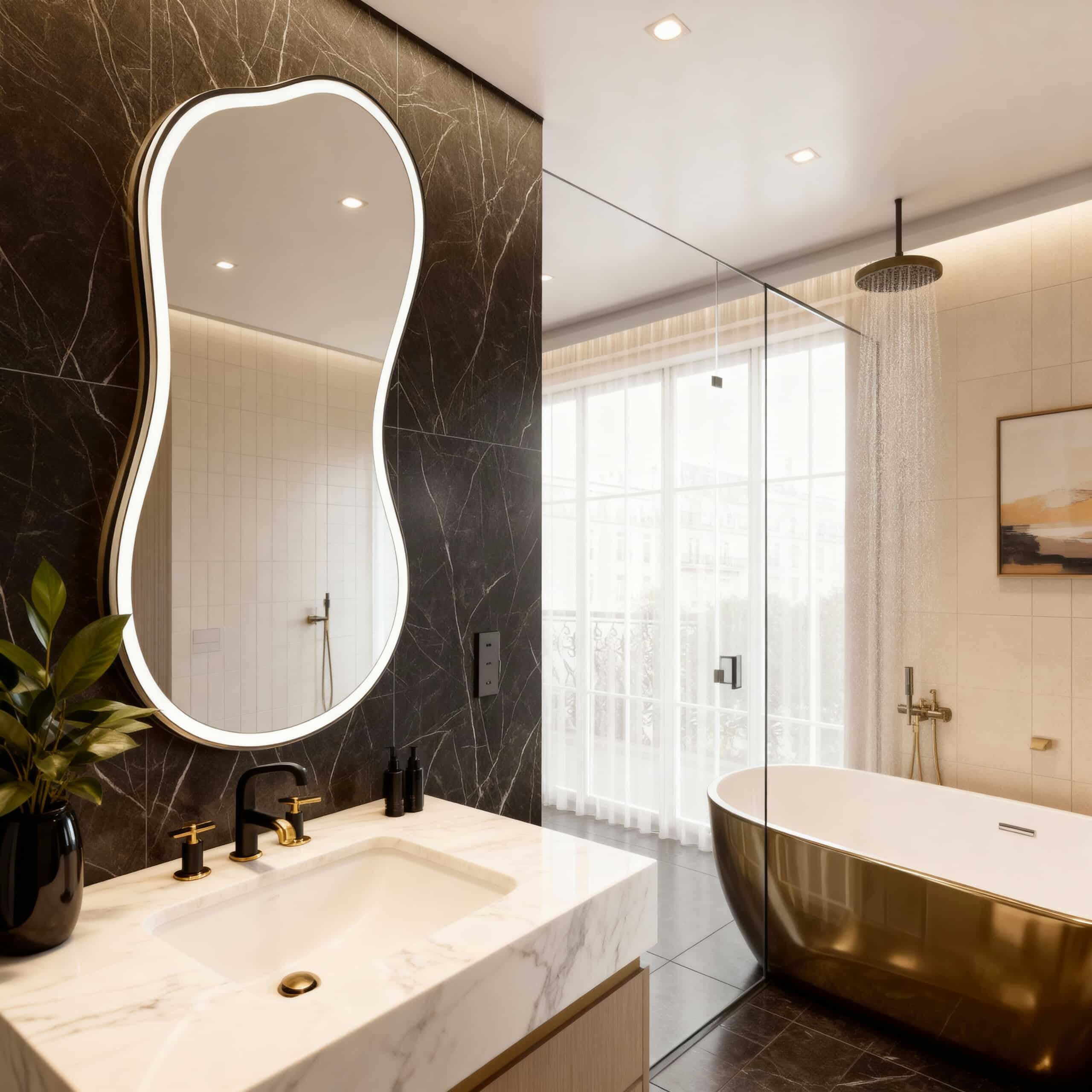 Irregular led mirror