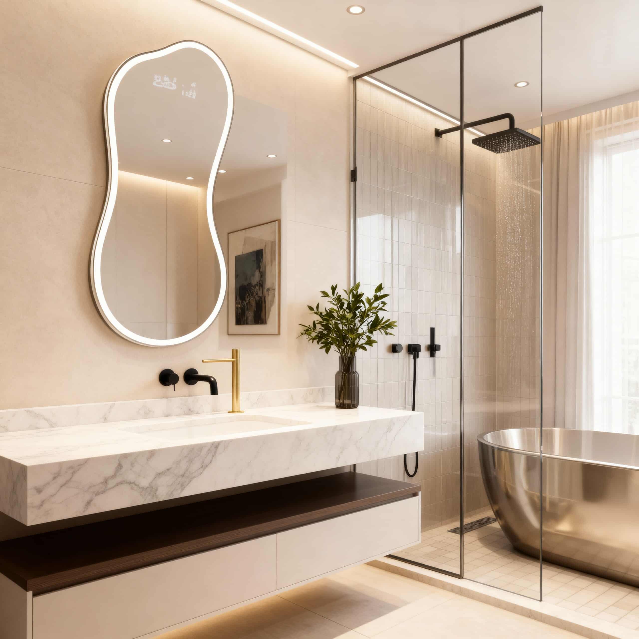 Irregular led mirror