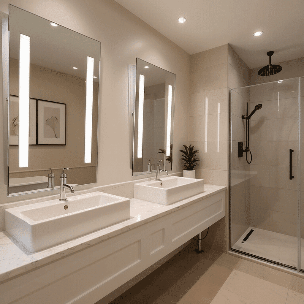 Rectangular Stainless Steel Framed LED Mirror 6 Rectangular Stainless Steel Framed LED Mirror 6