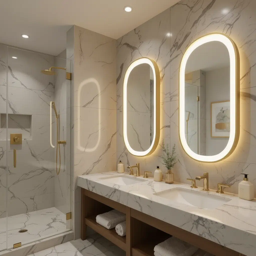 Elegant Oval LED Mirror with Gold Frame for Modern Bathrooms