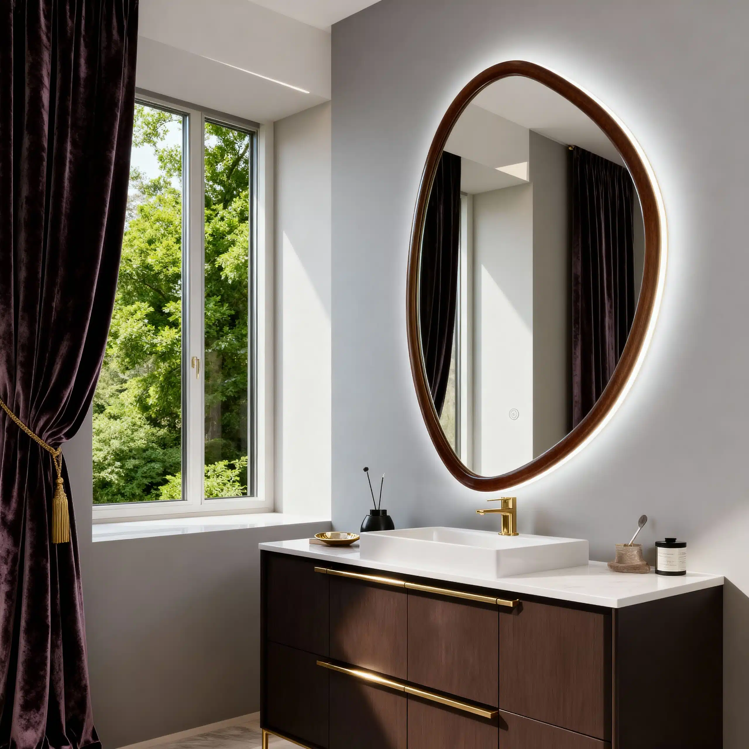 Luxury Modern Wash Area with Ambient LED Lighting