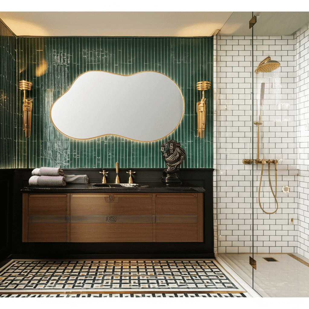 Irregular Shape Designer Wall Mirror – Modern Bathroom Vanity Mirror