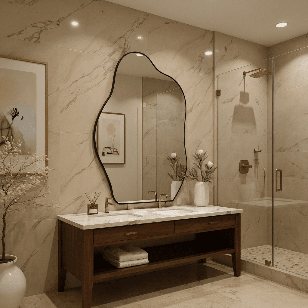 Designer Pebble Shaped Decorative Mirror
