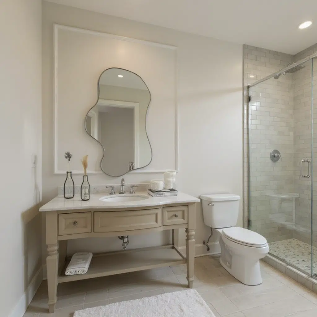 Asymmetrical Decorative Bathroom Mirror