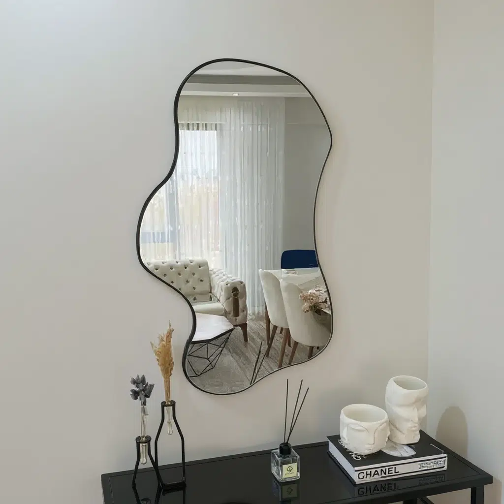 Asymmetrical Decorative Bathroom Mirror