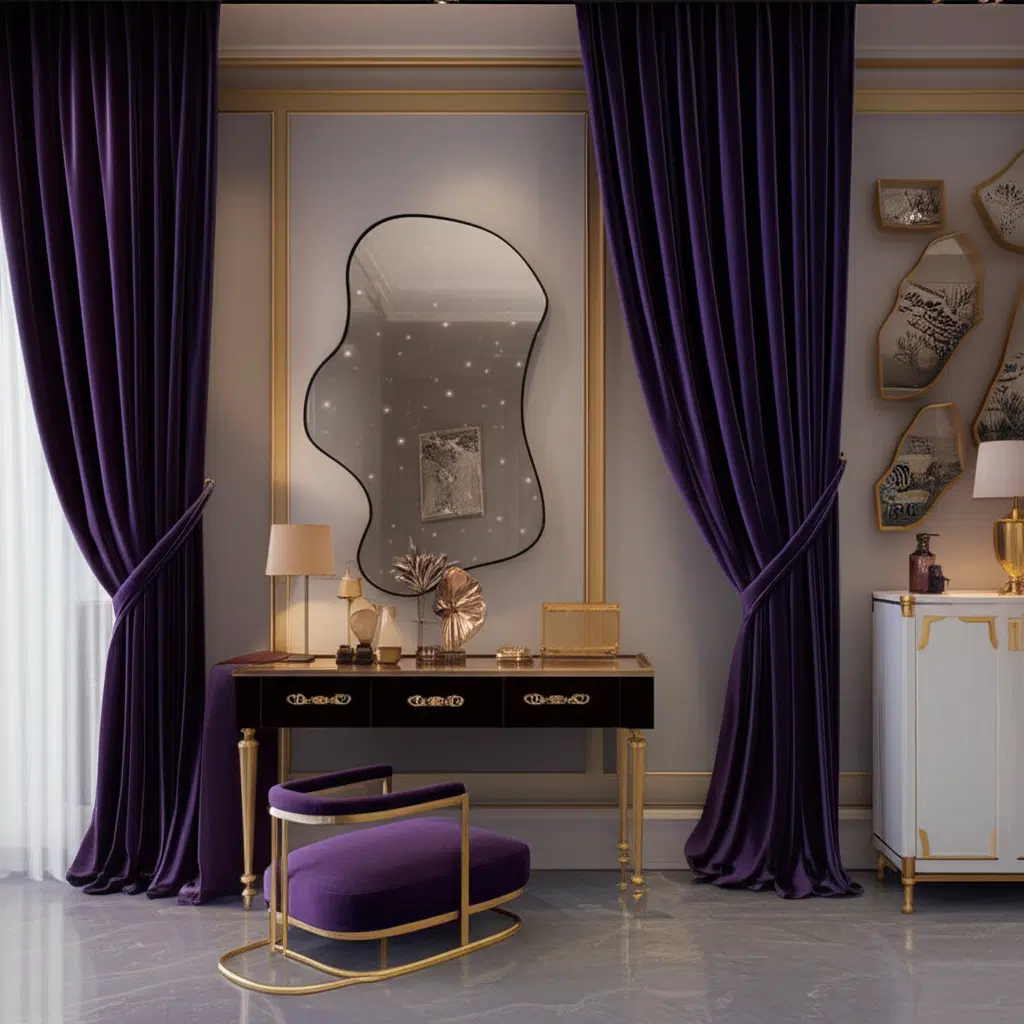 Asymmetrical Decorative Bathroom Mirror