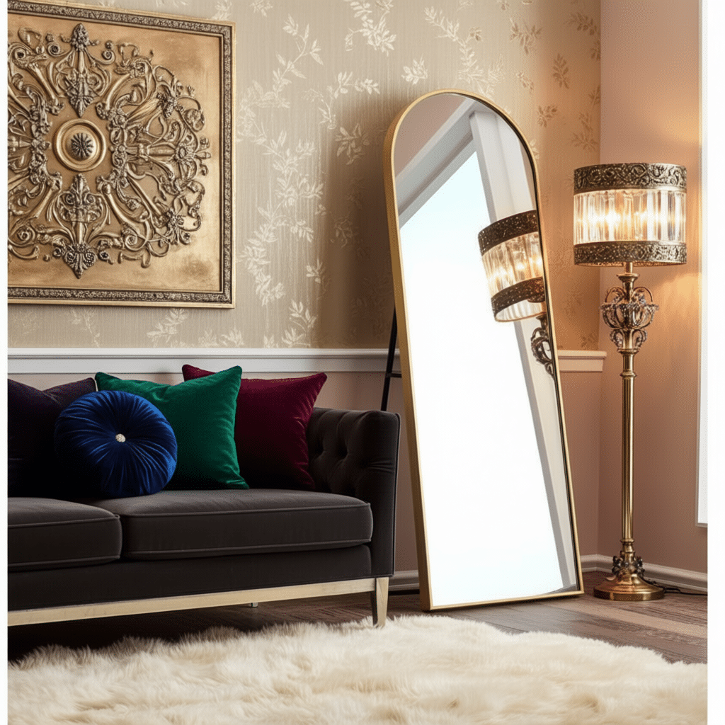 Modern Sculptural Full Length Mirror
