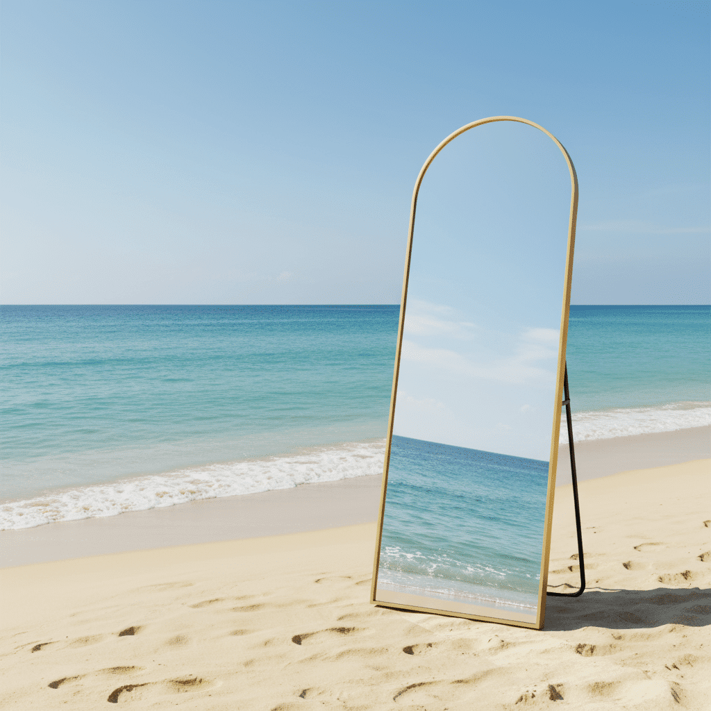 Modern Sculptural Full Length Mirror