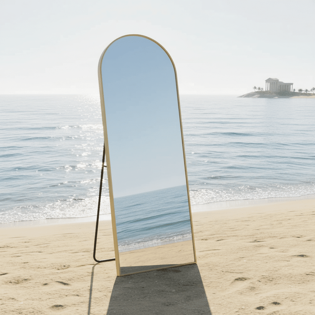Modern Sculptural Full Length Mirror