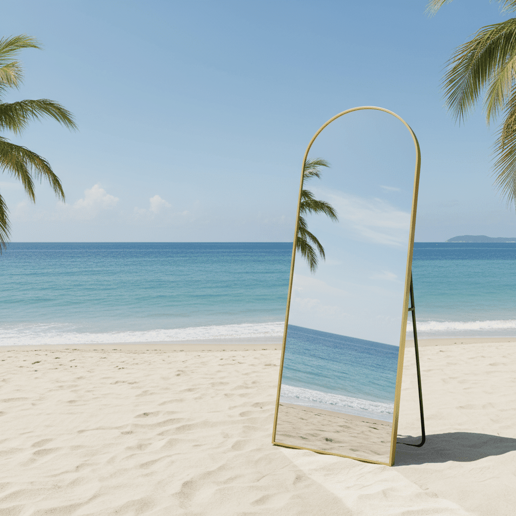 Modern Sculptural Full Length Mirror