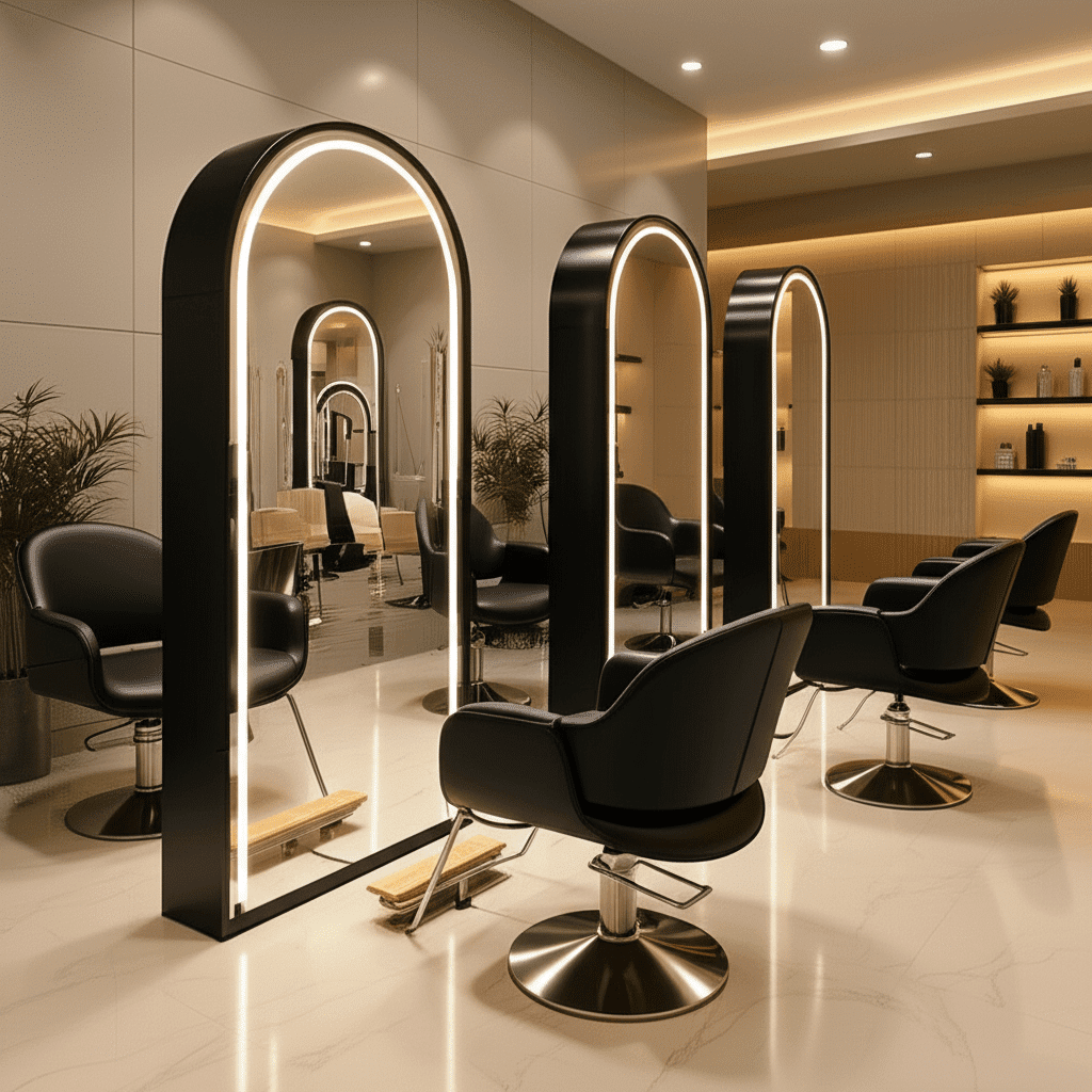 Arched Salon Mirror with LED Lighting 7 Arched Salon Mirror with LED Lighting 7