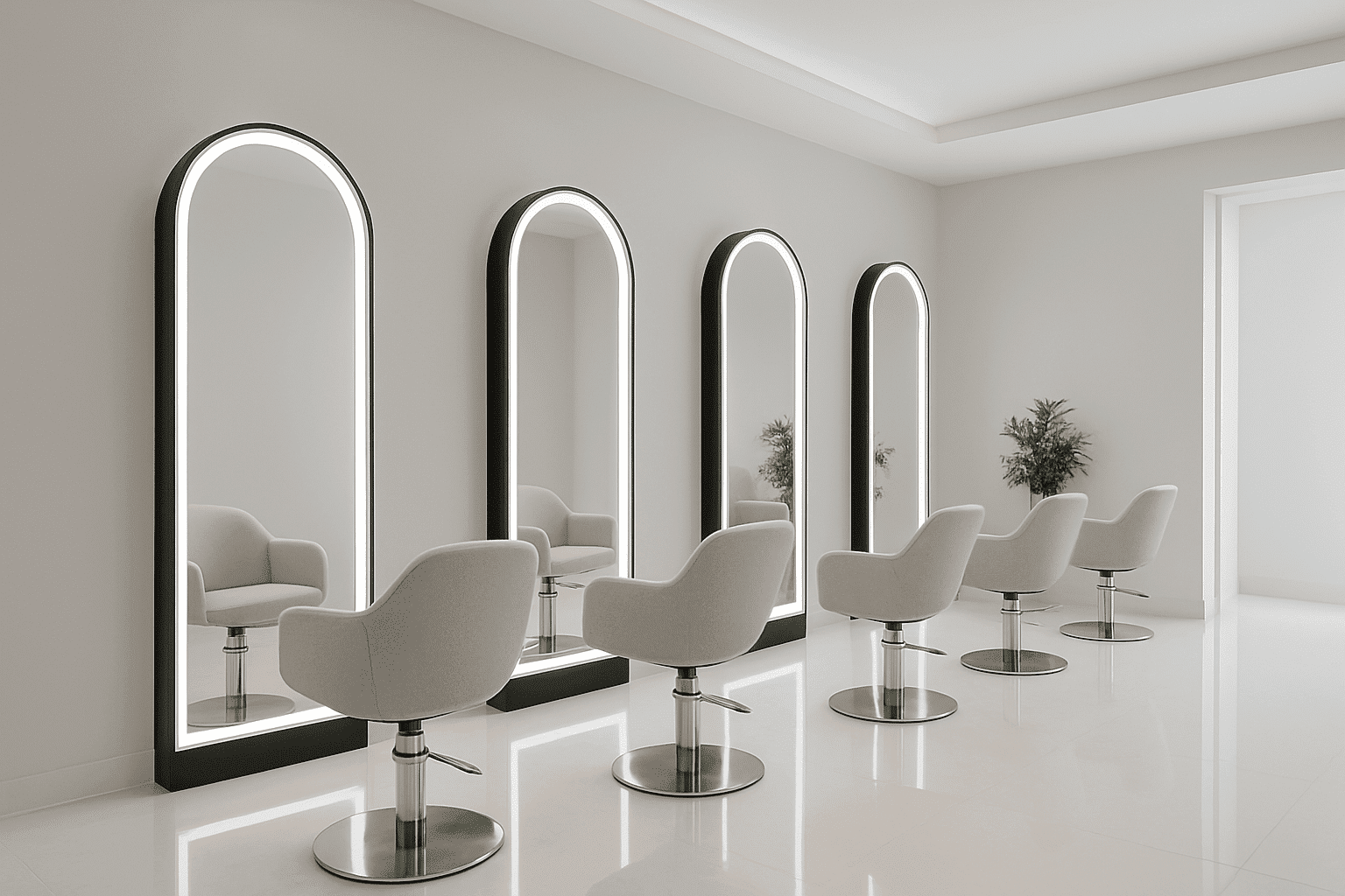 Arched Salon Mirror with LED Lighting 6 Arched Salon Mirror with LED Lighting 6