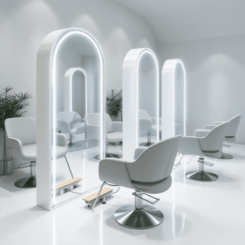 Arched Salon Mirror with LED Lighting 8 Arched Salon Mirror with LED Lighting 8