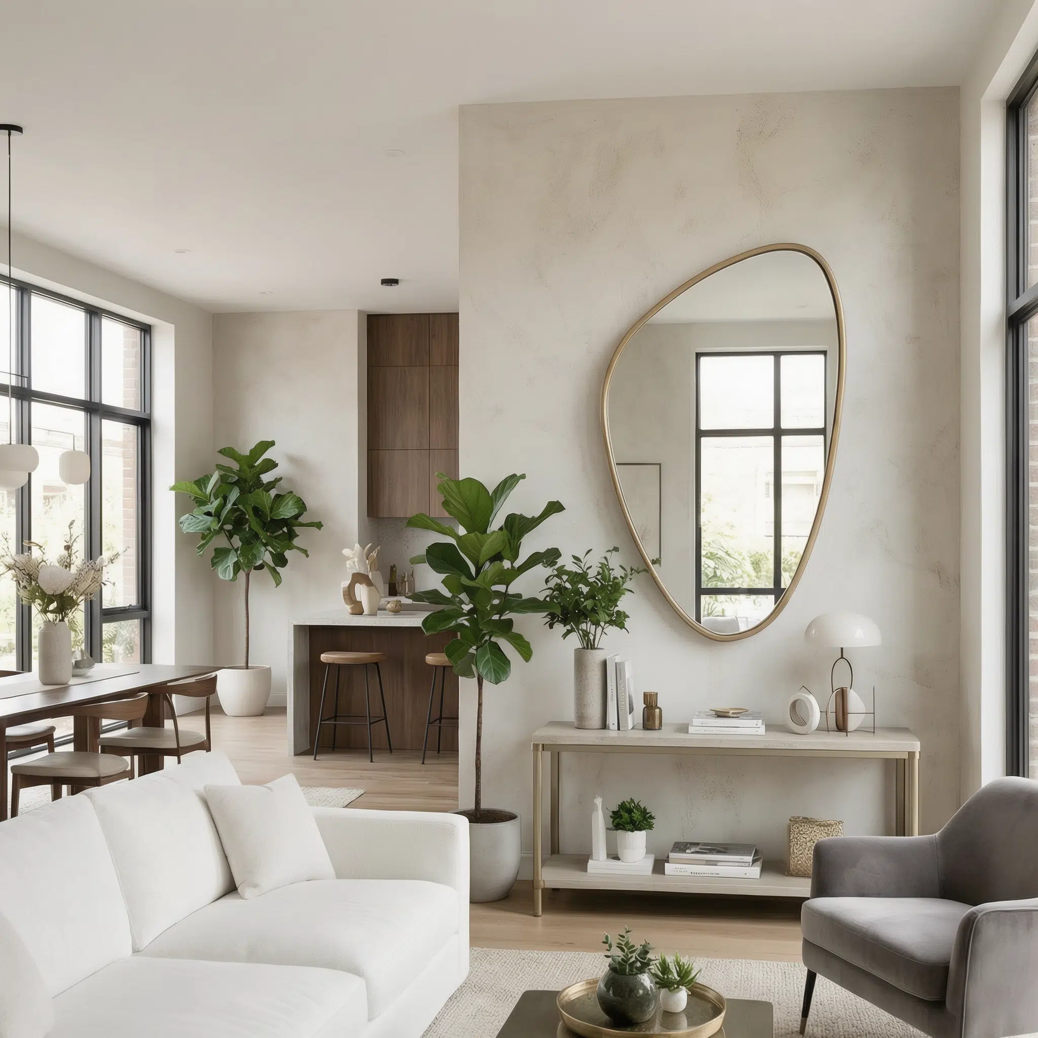 Designer Asymmetrical Mirror for Contemporary Interiors