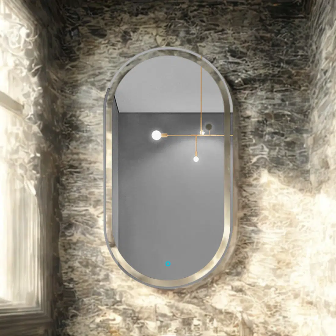 Oval Shaving Cabinet with Mirror Door