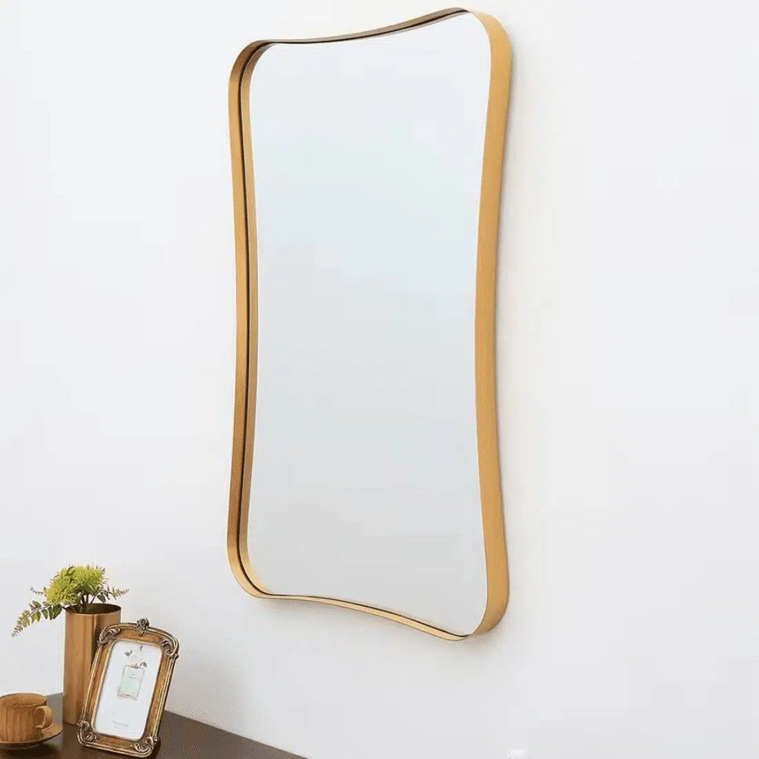 Modern Abstract Irregular Wall Mirror – Anodized Aluminum Frame
