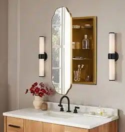 Oval Shaving Cabinet with Mirror Door