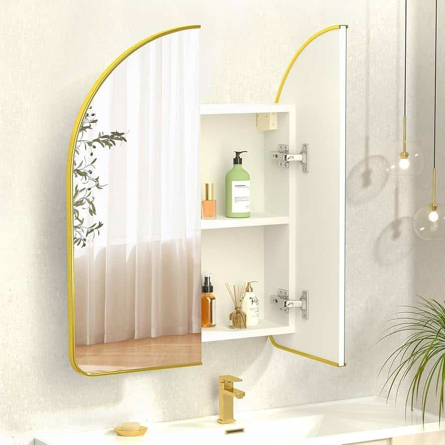 Arched Bathroom Mirror Cabinet