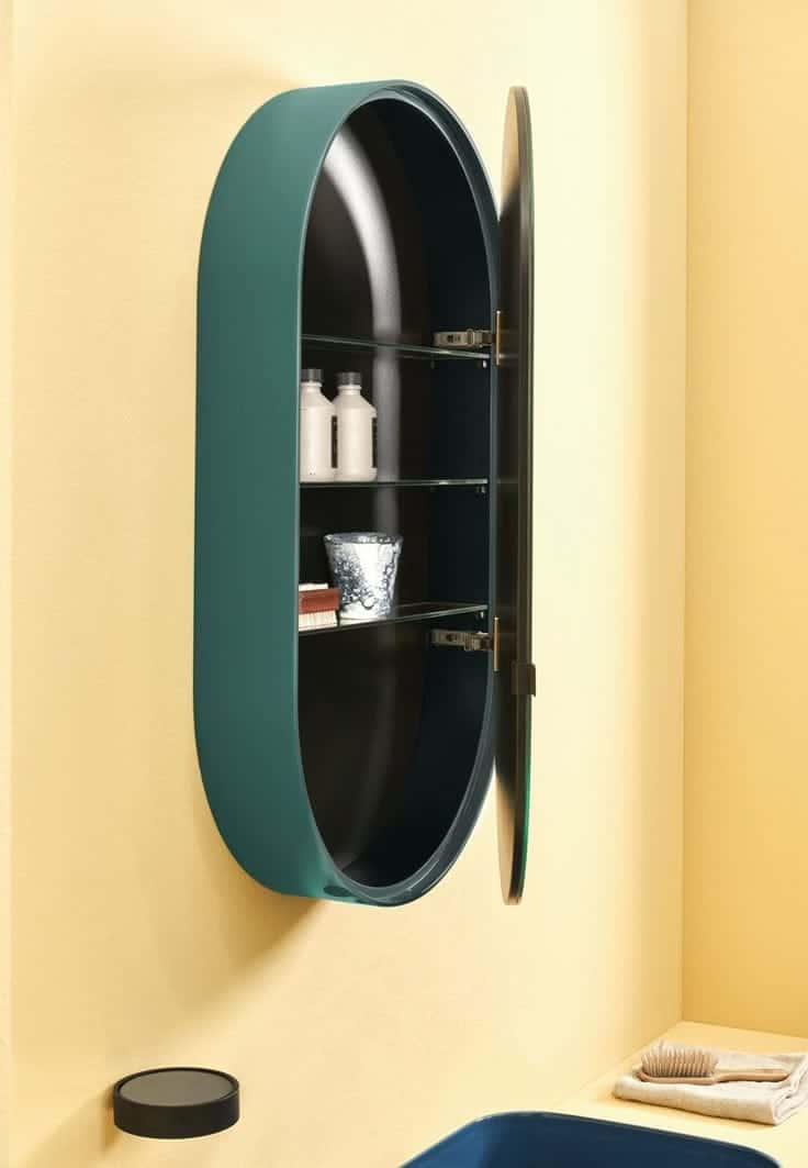 Oval Bathroom Mirror Cabinet