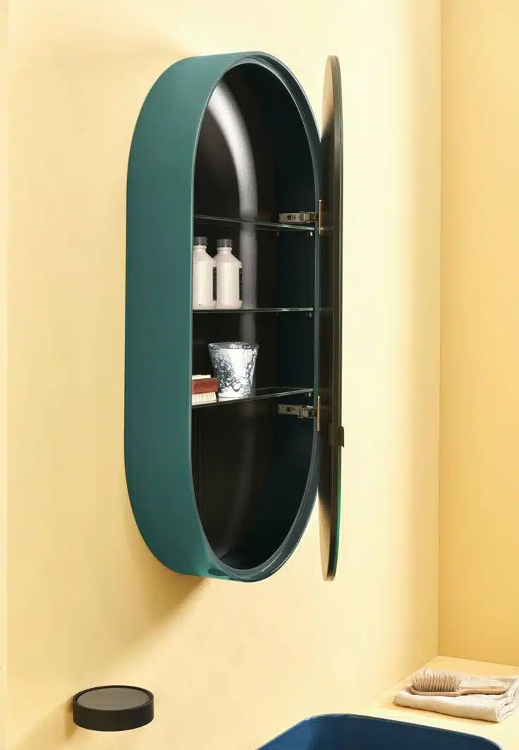 Oval Bathroom Mirror Cabinet