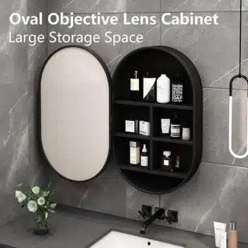 Oval Bathroom Mirror Cabinet