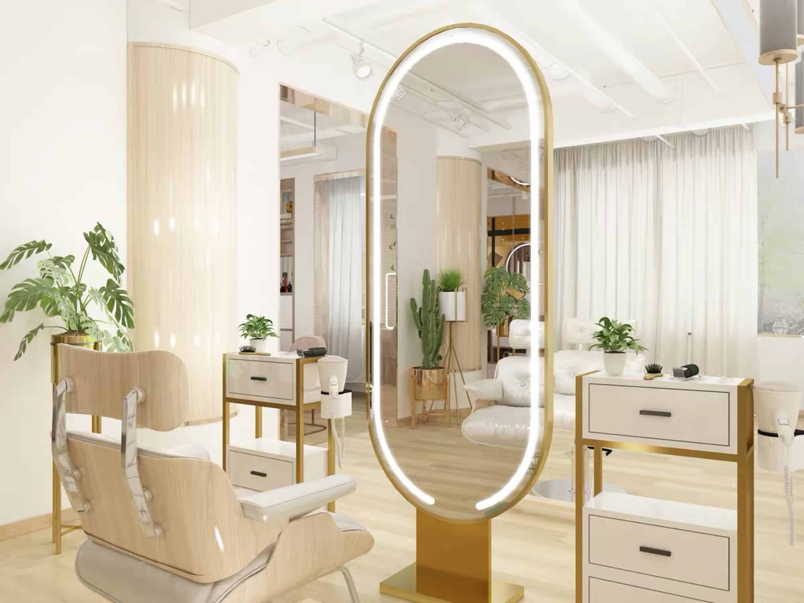 Oval Backlit Salon Mirror