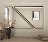 Geometric Asymmetrical Wall Mirror – Anodized Aluminum Frame