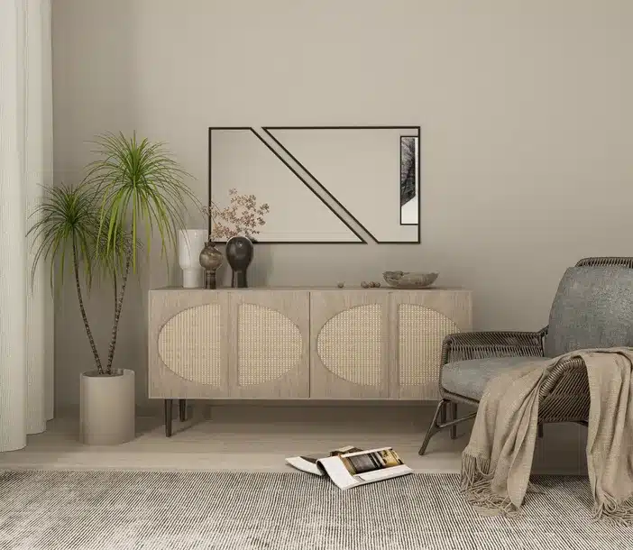 Geometric Asymmetrical Wall Mirror – Anodized Aluminum Frame