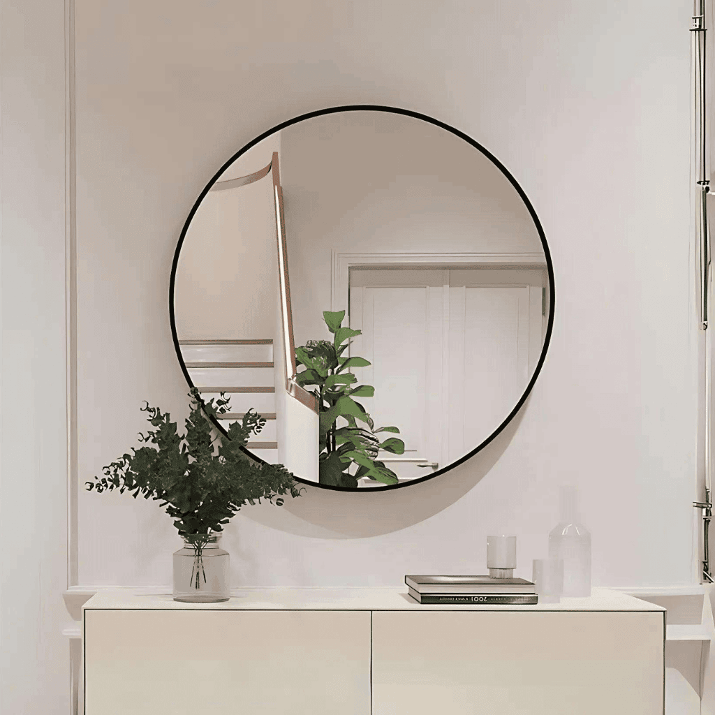 Contemporary Round Accent Mirror for Living Room